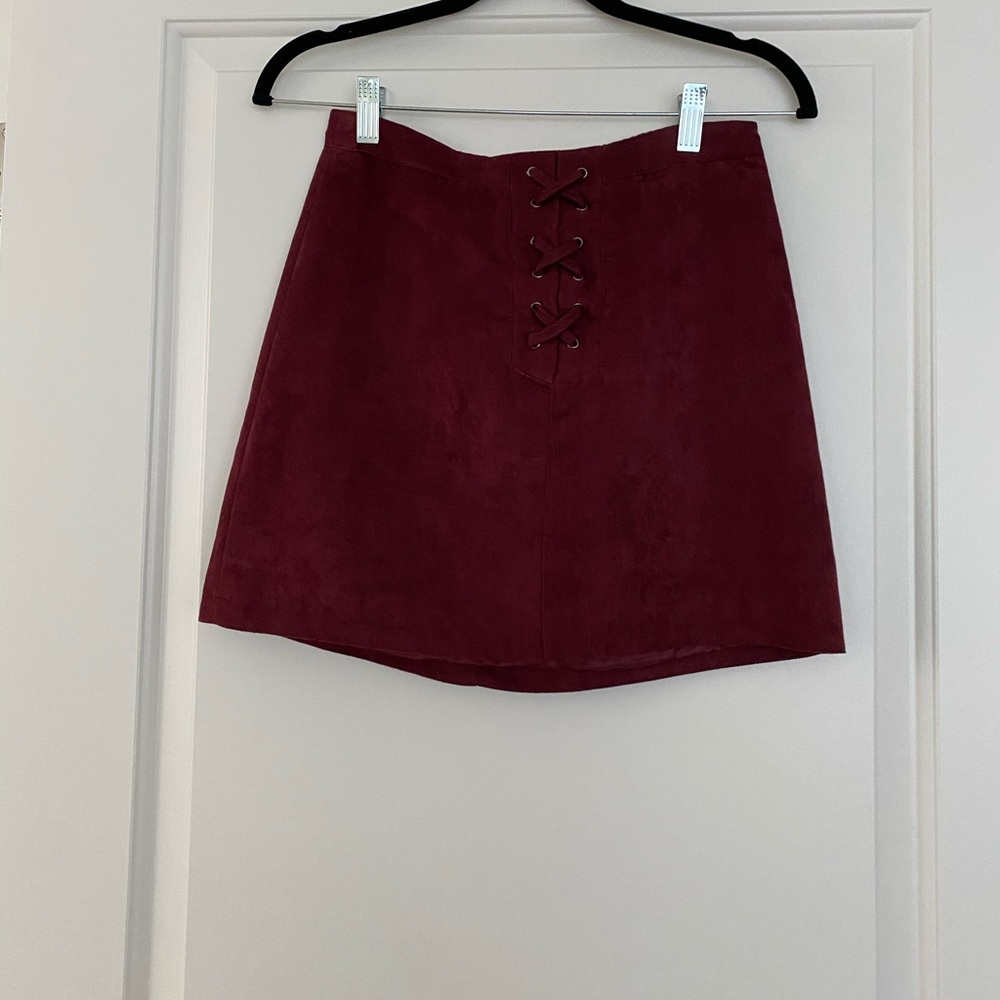 Faux-Suede Mini Skirt